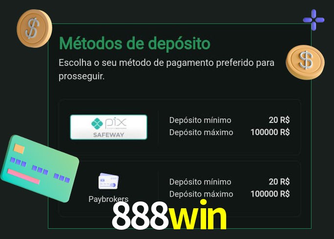 O cassino 888win oferece uma grande variedade de métodos de pagamento